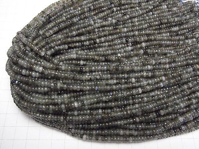 [Video]Labradorite AA Roundel 4x4x2mm 1strand beads (aprx.15inch/37cm)