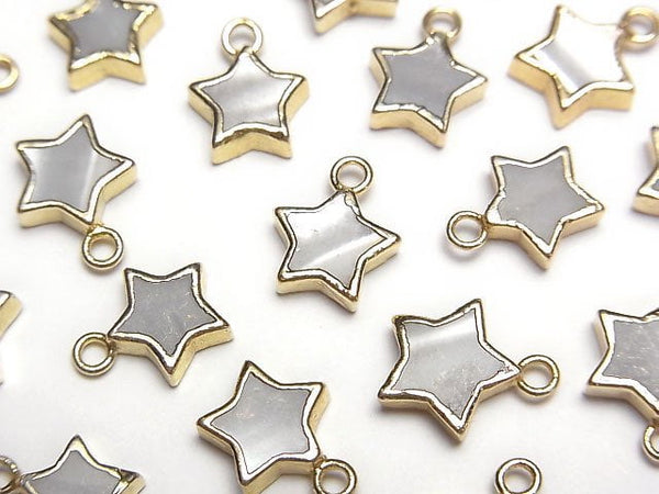 [Video] White Shell Star Charm Gold color 1pc