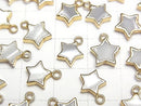 [Video] White Shell Star Charm Gold color 1pc