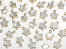 [Video] White Shell Star Charm Gold color 1pc