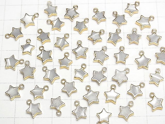 [Video] White Shell Star Charm Gold color 1pc