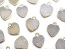 [Video]Druzy Agate Heart Charm 3pcs
