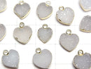 [Video]Druzy Agate Heart Charm 3pcs
