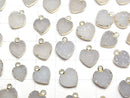 [Video]Druzy Agate Heart Charm 3pcs