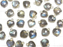 [Video]Labradorite Heart cut charm gold color 3pcs