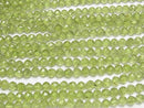 [Video]High Quality! Peridot AA++ Star Faceted Round 4mm half or 1strand beads (aprx.15inch/38cm)