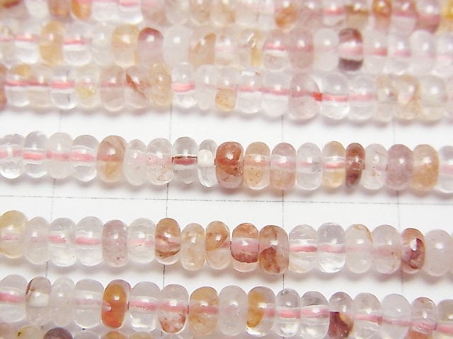 [Video] Red Hematite Quartz Rondelle 4x4x2mm 1strand beads (aprx.15inch/37cm)
