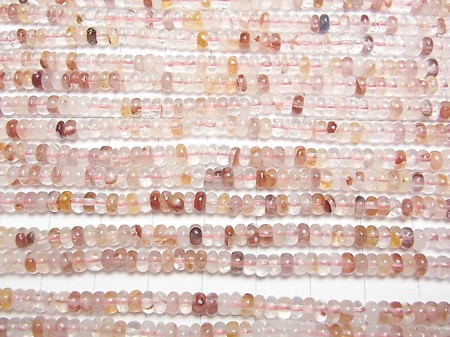 [Video] Red Hematite Quartz Rondelle 4x4x2mm 1strand beads (aprx.15inch/37cm)