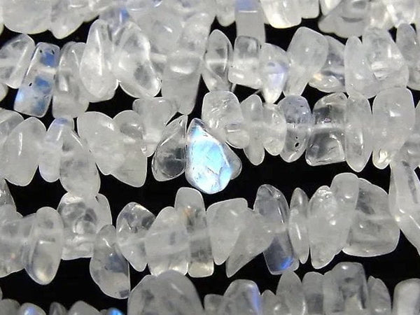 [Video]High Quality Rainbow Moonstone AAA Chips (Small Nugget) 1strand beads (aprx.33inch/84cm)