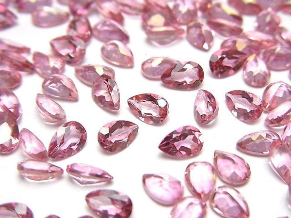 [Video]High Quality Pink Topaz AAA Loose stone Pear shape Faceted 6x4mm 10pcs