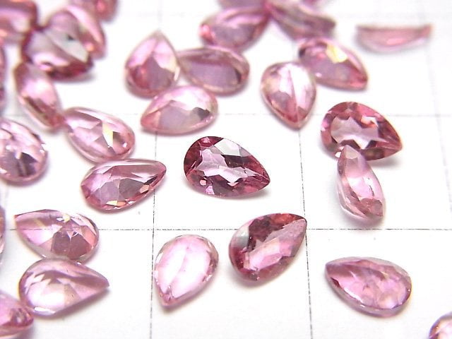 [Video]High Quality Pink Topaz AAA Loose stone Pear shape Faceted 6x4mm 10pcs