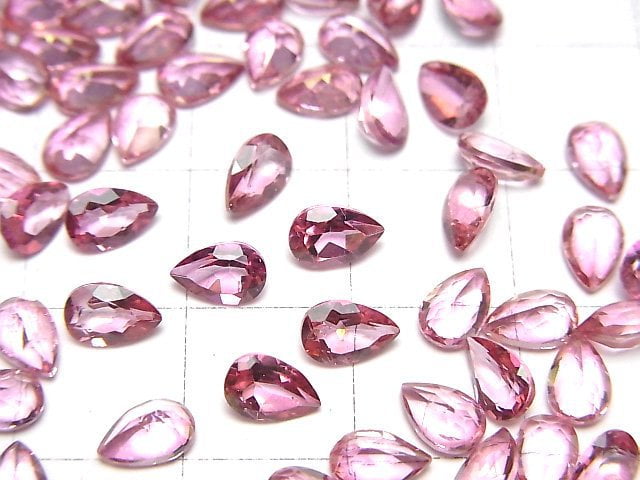 [Video]High Quality Pink Topaz AAA Loose stone Pear shape Faceted 6x4mm 10pcs