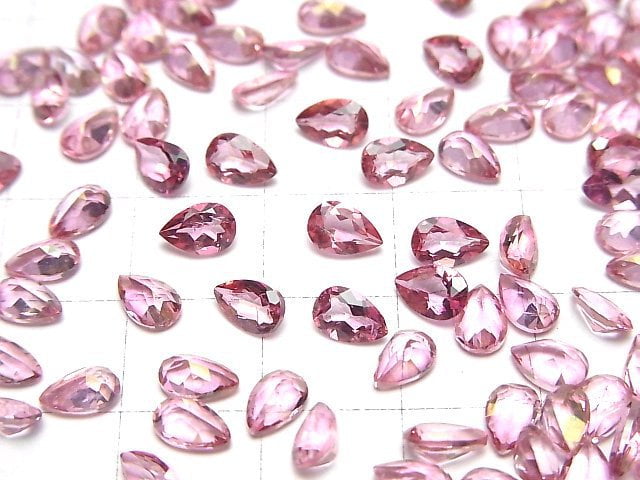 [Video]High Quality Pink Topaz AAA Loose stone Pear shape Faceted 6x4mm 10pcs