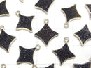 [Video]Druzy Agate Sparkle Star Charm Black 2pcs