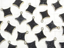 [Video]Druzy Agate Sparkle Star Charm Black 2pcs
