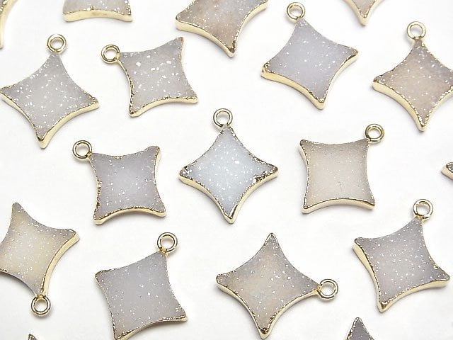 [Video]Druzy Agate Sparkle Star Charm 2pcs