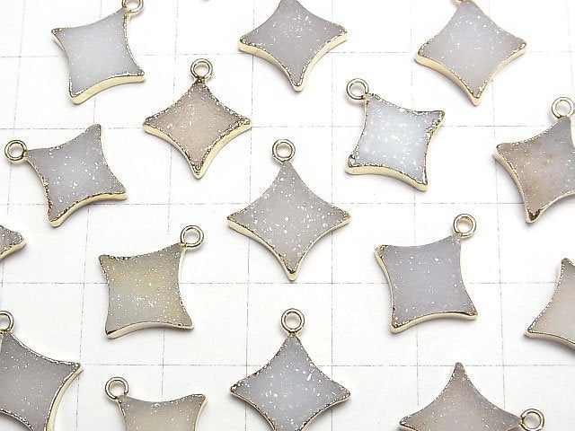[Video]Druzy Agate Sparkle Star Charm 2pcs