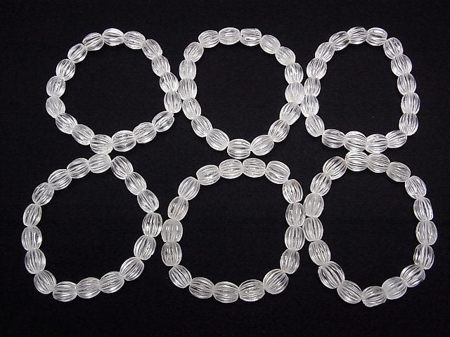 [Video] Crystal AAA- Line Carved Rice 10x9x9mm Bracelet