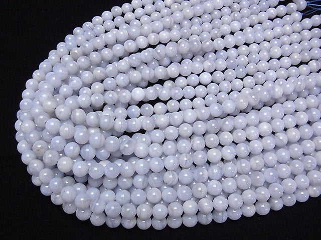 [Video]Blue Lace Agate AA+ Round 6.5mm half or 1strand beads (aprx.15inch/36cm)