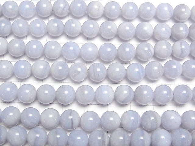 [Video]Blue Lace Agate AA+ Round 8.5mm half or 1strand beads (aprx.14inch/35cm)