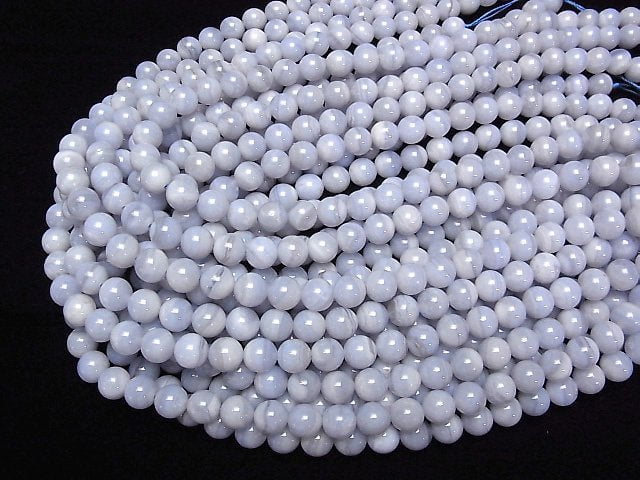 [Video]Blue Lace Agate AA+ Round 8.5mm half or 1strand beads (aprx.14inch/35cm)