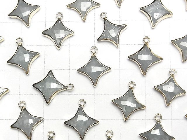 [Video]Aquamarine Sparkle Star Charm Gold color 2pcs