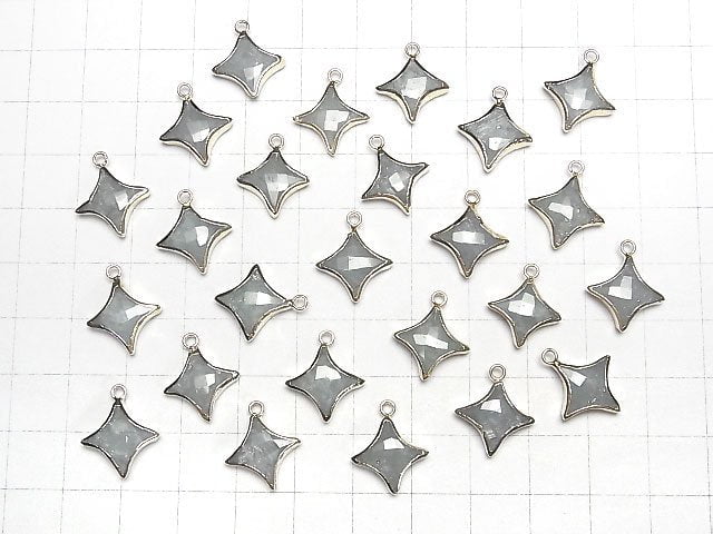 [Video]Aquamarine Sparkle Star Charm Gold color 2pcs