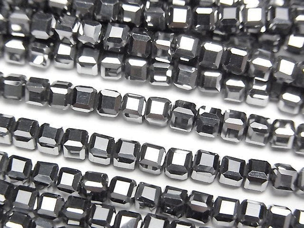 [Video]High Quality! Terahertz Cube Shape 3x3x3mm 1strand beads (aprx.15inch/37cm)