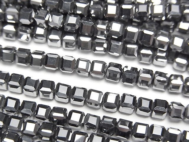 [Video]High Quality! Terahertz Cube Shape 3x3x3mm 1strand beads (aprx.15inch/37cm)