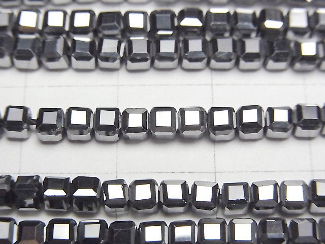 [Video]High Quality! Terahertz Cube Shape 3x3x3mm 1strand beads (aprx.15inch/37cm)