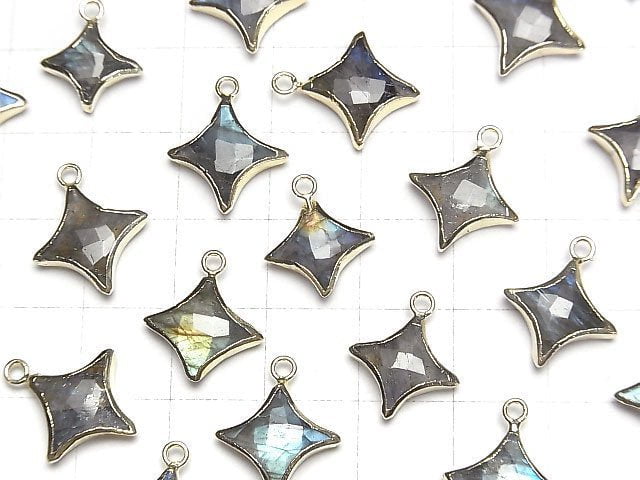 [Video]Labradorite Sparkle Star Charm Gold color 2pcs