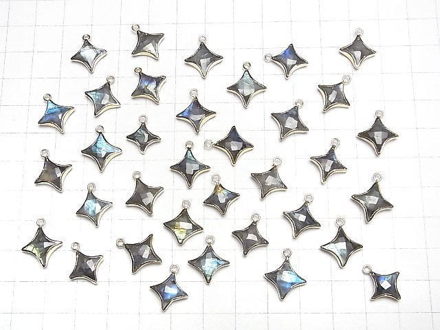 [Video]Labradorite Sparkle Star Charm Gold color 2pcs