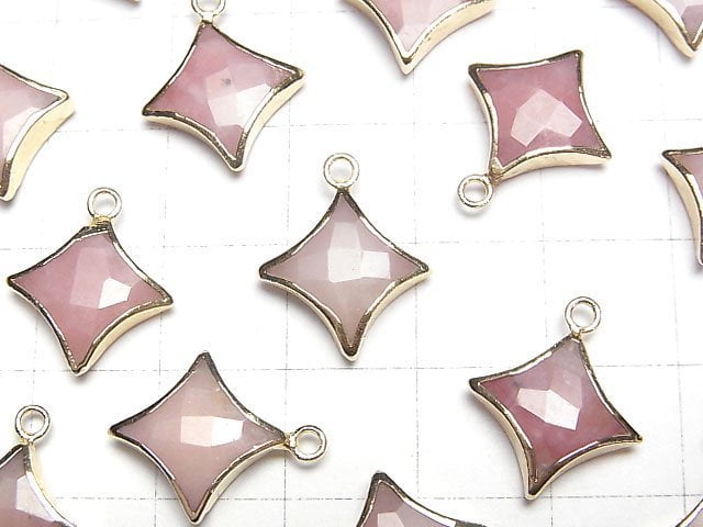 [Video] Pink Opal Sparkle Star Charm Gold color 2pcs