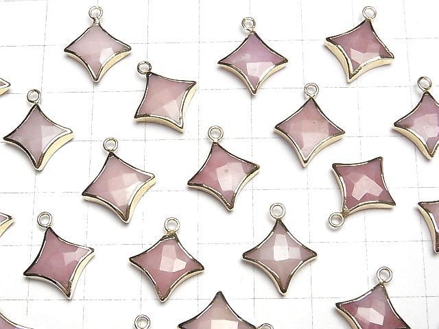 [Video] Pink Opal Sparkle Star Charm Gold color 2pcs