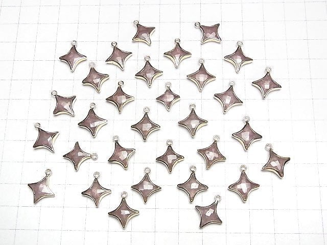 [Video] Pink Epidote Sparkle Star Charm Gold color 2pcs