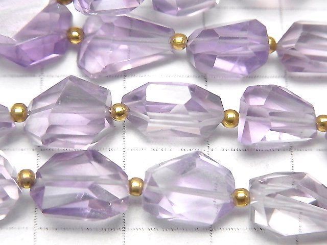 [Video]High Quality Light Color Amethyst AAA- Faceted Nugget 1strand beads (aprx.7inch/18cm)