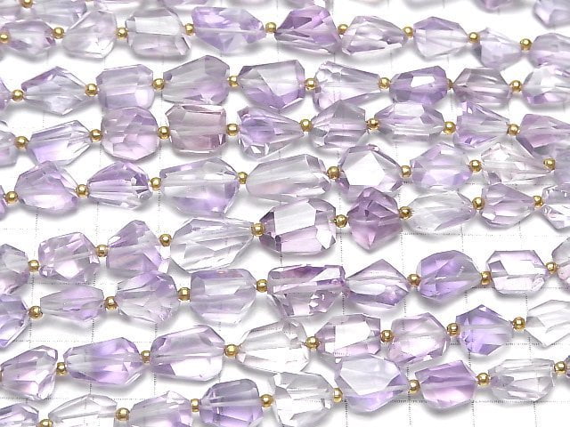 [Video]High Quality Light Color Amethyst AAA- Faceted Nugget 1strand beads (aprx.7inch/18cm)