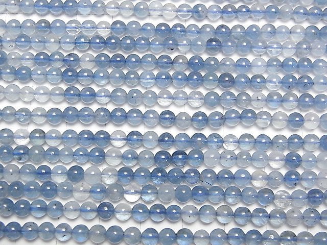[Video] Deep Blue Aquamarine AA++ Round 4mm half or 1strand beads (aprx.15inch/36cm)