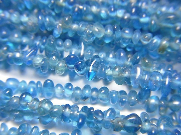 [Video]High Quality Neon Blue Apatite AA++ Chips (Small Nugget) 1strand beads (aprx.17inch/42cm)