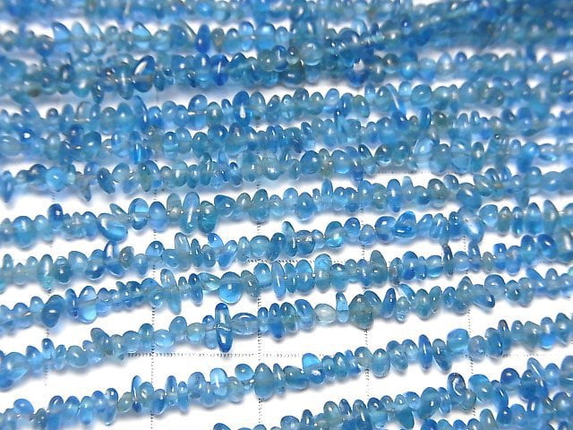 [Video]High Quality Neon Blue Apatite AA++ Chips (Small Nugget) 1strand beads (aprx.17inch/42cm)