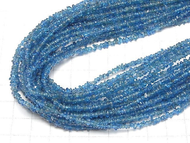 [Video]High Quality Neon Blue Apatite AA++ Chips (Small Nugget) 1strand beads (aprx.17inch/42cm)