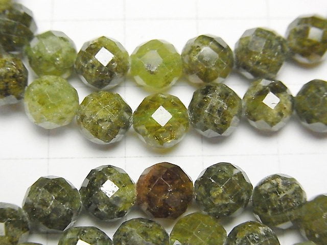 [Video]High Quality! Grossular Garnet AA+ Faceted Round 7mm Bracelet