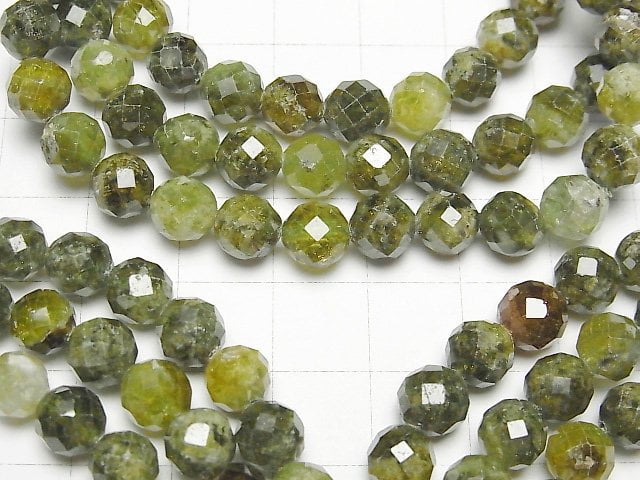 [Video]High Quality! Grossular Garnet AA+ Faceted Round 7mm Bracelet