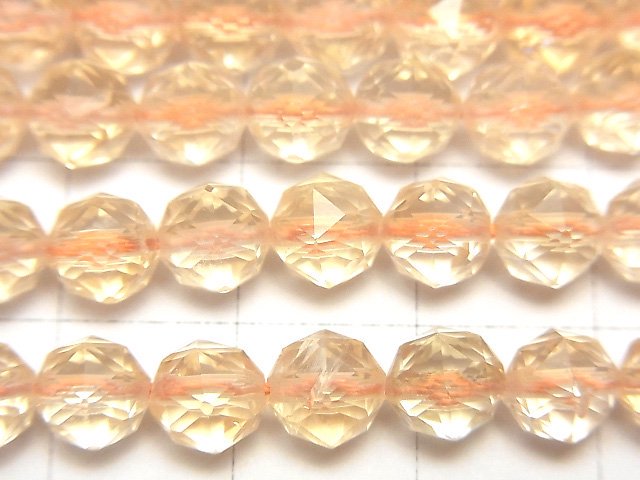 [Video]High Quality! Light color Citrine AAA- Star Faceted Round 6mm half or 1strand beads (aprx.15inch/37cm)