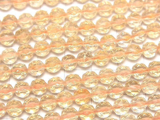 [Video]High Quality! Light color Citrine AAA- Star Faceted Round 6mm half or 1strand beads (aprx.15inch/37cm)