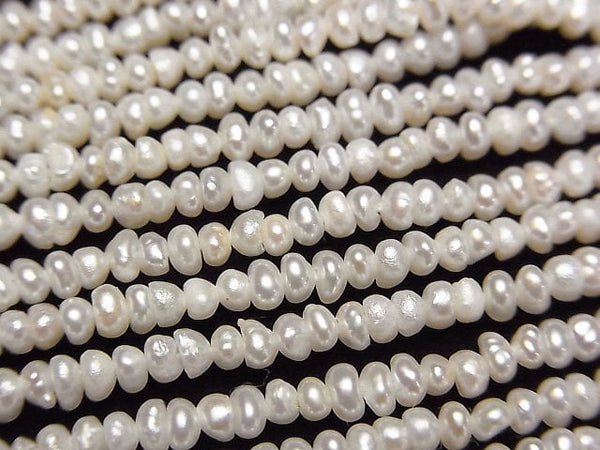[Video] Fresh Water Pearl AA++ White Roundel 3mm 1strand beads (aprx.14inch/34cm)