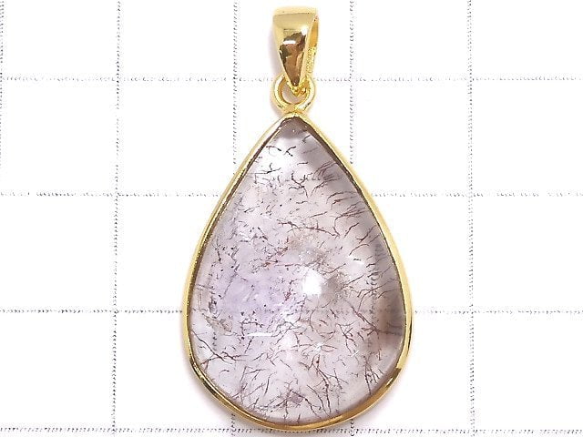 [Video][One of a kind] High Quality Elestial Quartz AAA- Pendant 18KGP NO.58