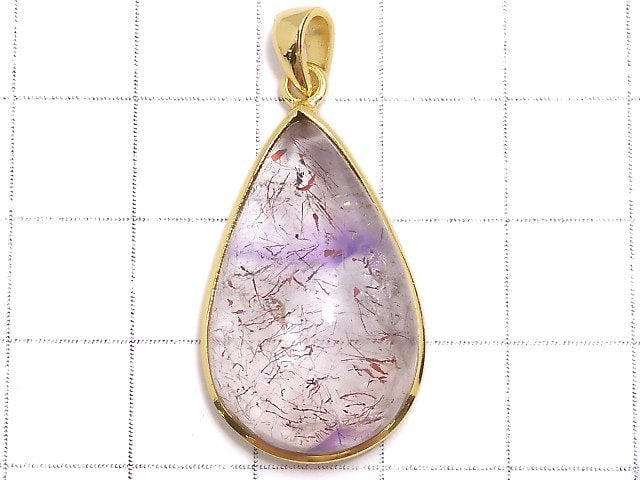[Video][One of a kind] High Quality Elestial Quartz AAA- Pendant 18KGP NO.59