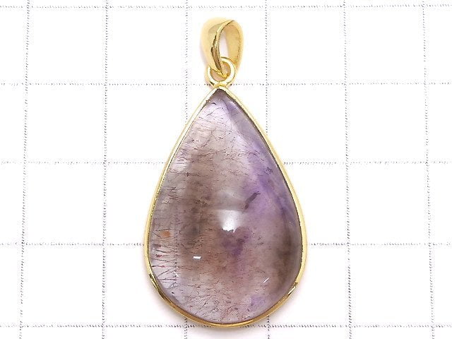 [Video][One of a kind] High Quality Elestial Quartz AAA- Pendant 18KGP NO.62