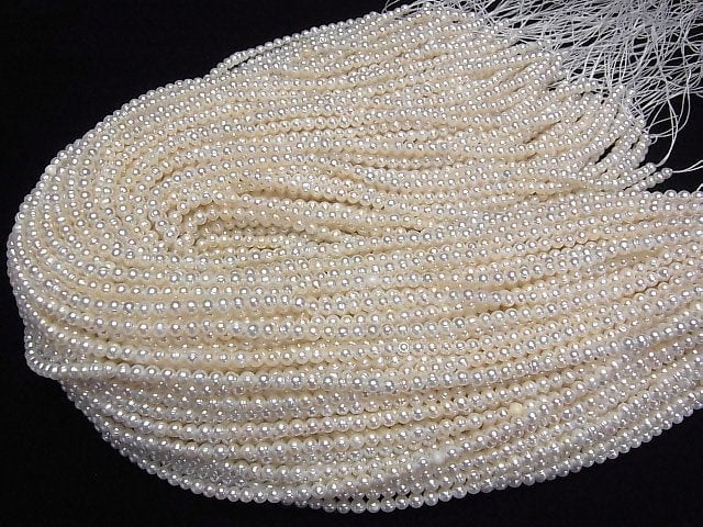 [Video] Fresh Water Pearl AA++ Potato 3.5-4mm White 1strand beads (aprx.14inch/35cm)